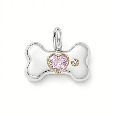 The Sweetheart Bone personalized BooBoos gemstone pet charm option