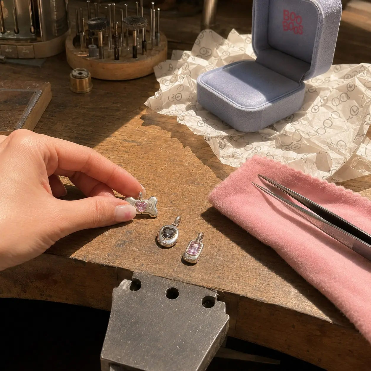 Charms on the Bangkok jewelry bench